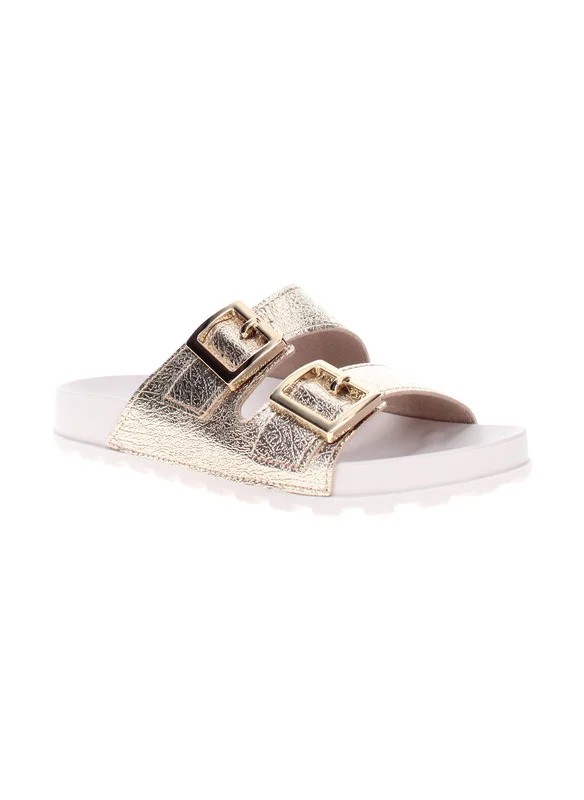 MOLECA Moleca Ladies Flat Sandals Golden | Made In Brazil