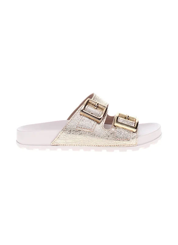 MOLECA Moleca Ladies Flat Sandals Golden | Made In Brazil