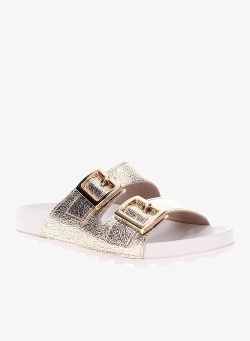 MOLECA Moleca Ladies Flat Sandals Golden | Made In Brazil