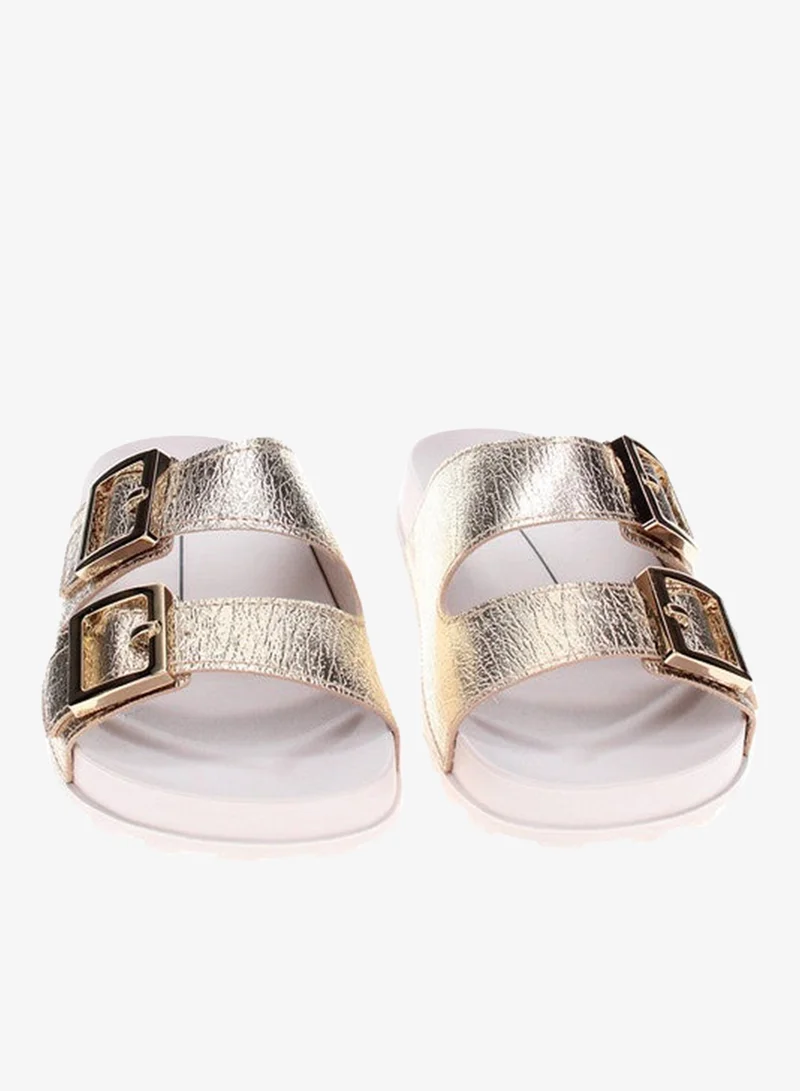 Moleca Golden Moleca Ladies Flat Sandals Golden | Made In Brazil for Women | Best Price UAE