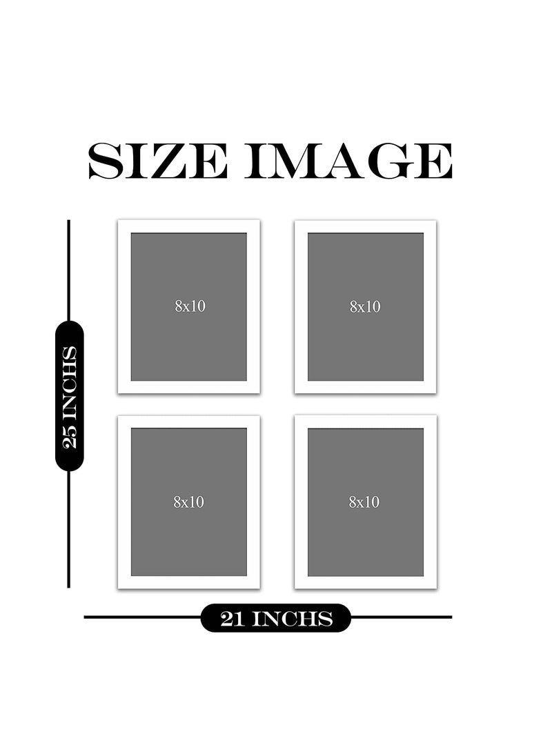 Art Street Art Street Set of 4 Individual Blue Wall Photo Frames Wall Decor, 4 Unit 8x10 inches  - Image 3