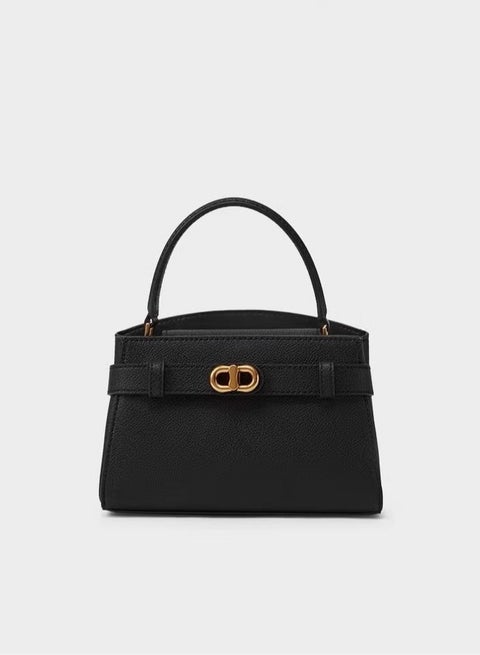 Charles & Keith Metal Buckle Strap Tote Shoulder Bag