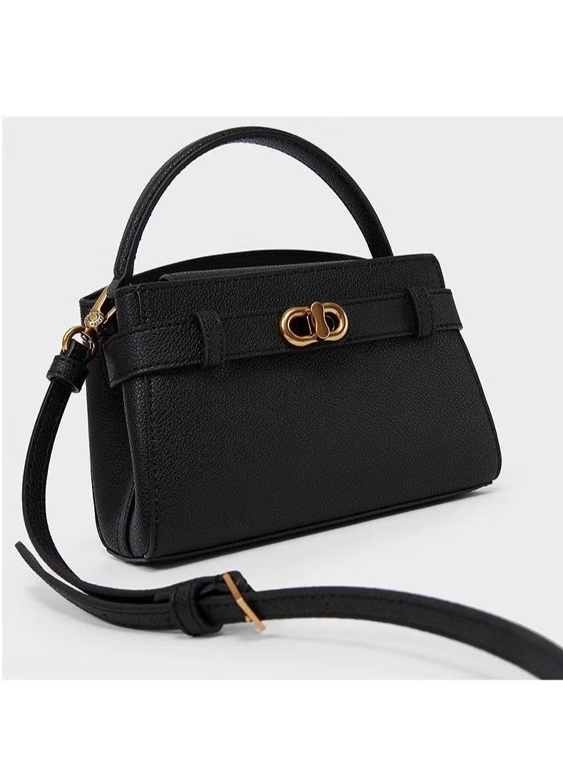 Charles & Keith Metal Buckle Strap Tote Shoulder Bag - Image 3