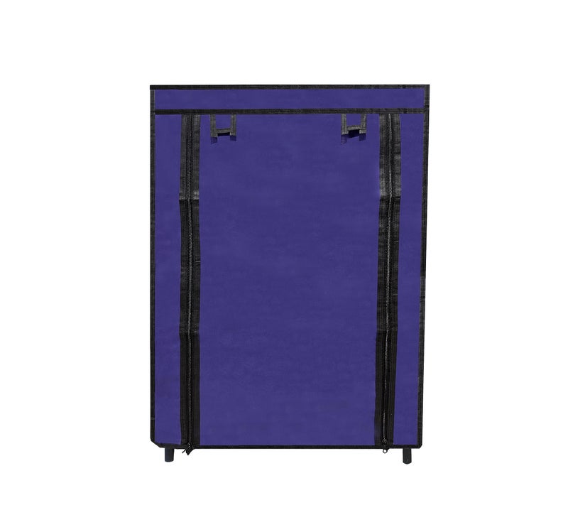 PHILOSHOP Multipurpose 4-Tiers Shoe Rack with Dustproof Zip Cover, Multiuse Wide Space Storage Rack made by Non Woven Fabric for footwear, Toys, clothes(Blue, Metal) - Image 3