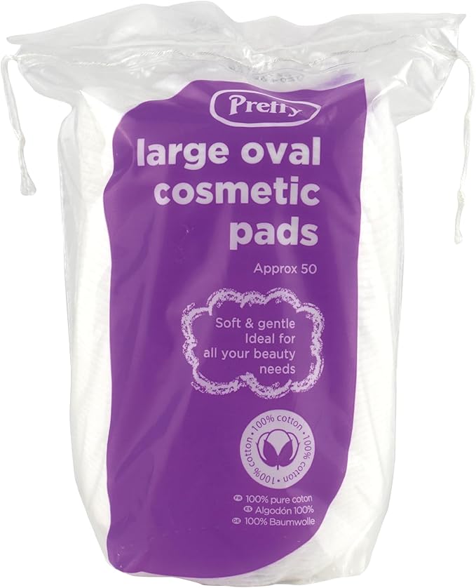 Pretty 50 Large Oval Cotton Cosmetic Pads Discs Lint Free Non Fleecing