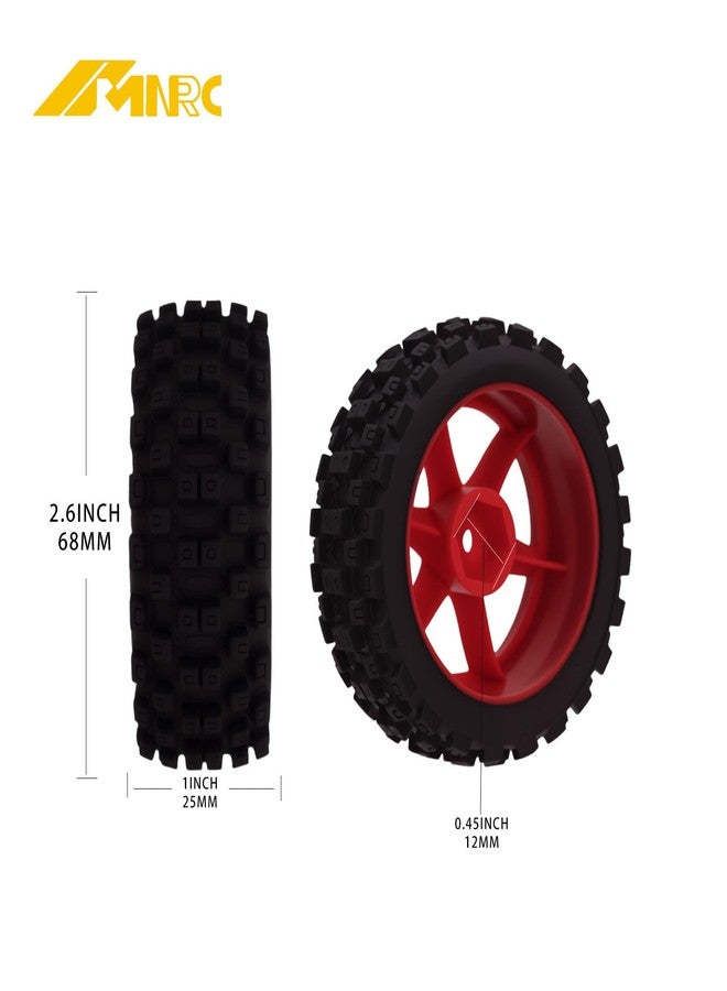 NMNRC Hexagonal Style Pre Glued Wheel and Tires Plastic Rim Rubber for 1/18 Typhon Grom 223S Series Upgrades Part Red - Image 5