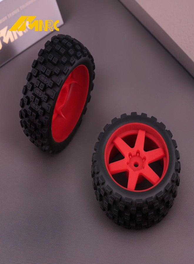 NMNRC Hexagonal Style Pre Glued Wheel and Tires Plastic Rim Rubber for 1/18 Typhon Grom 223S Series Upgrades Part Red - Image 4