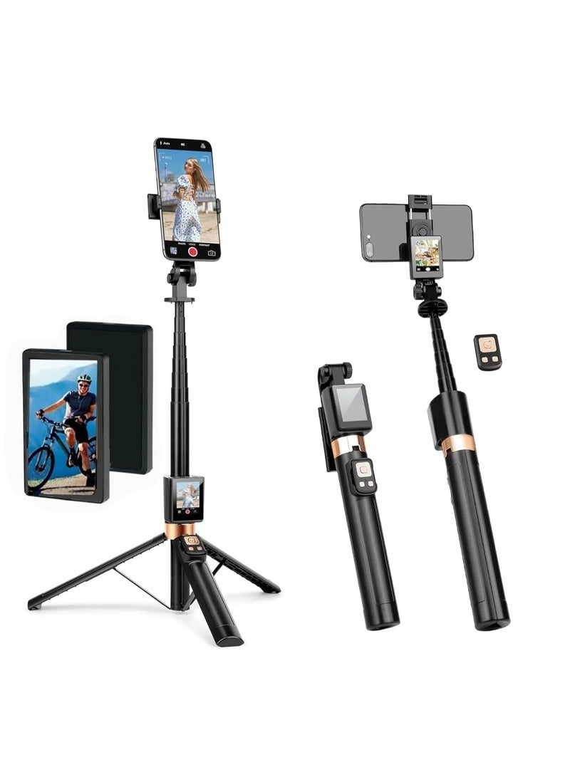 CL-07 New Selfie Stick With Fill Light Extendable Selfie Stick Tripod for Phone with Display Screen and Remote Control - Image 1