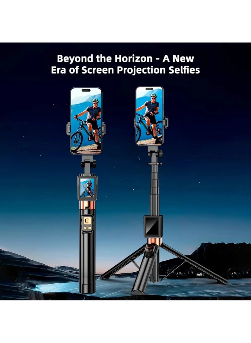 CL-07 New Selfie Stick With Fill Light Extendable Selfie Stick Tripod for Phone with Display Screen and Remote Control - Image 3