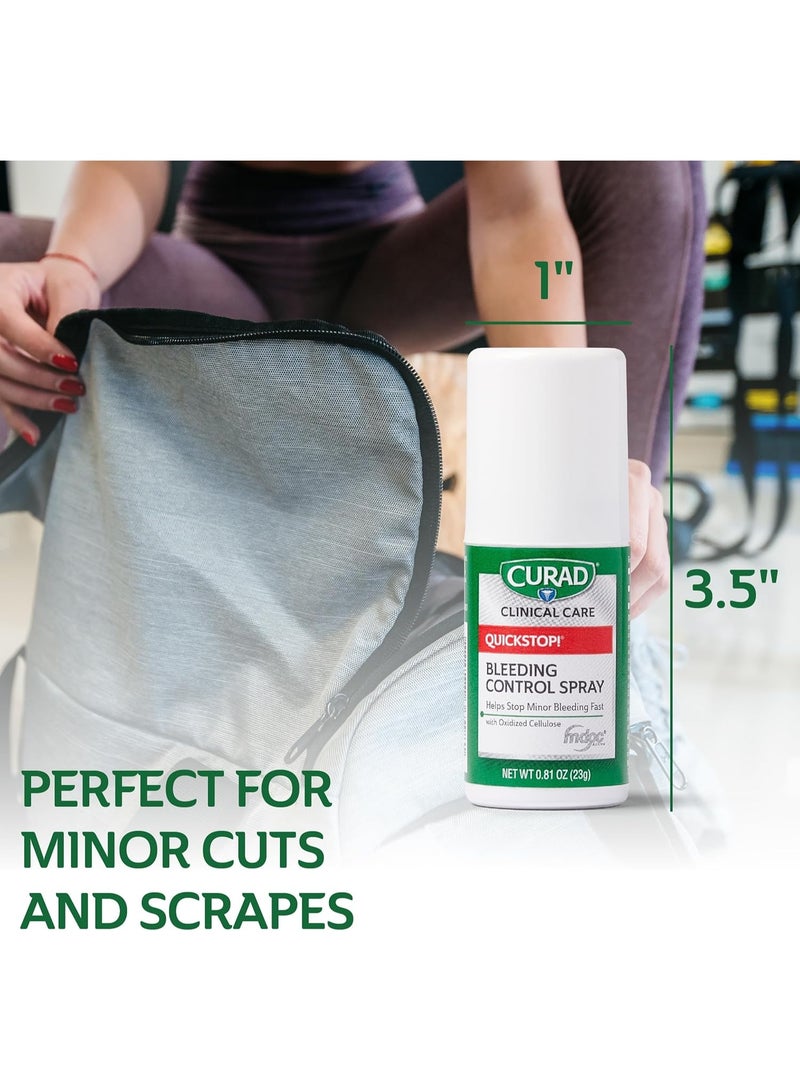 CURAD QuickStop!Â® Bleeding Control Spray | .81oz | Fast-Acting Solution for Persistent Bleeding | For Minor Cuts & Scrapes | 1 Count - Image 2