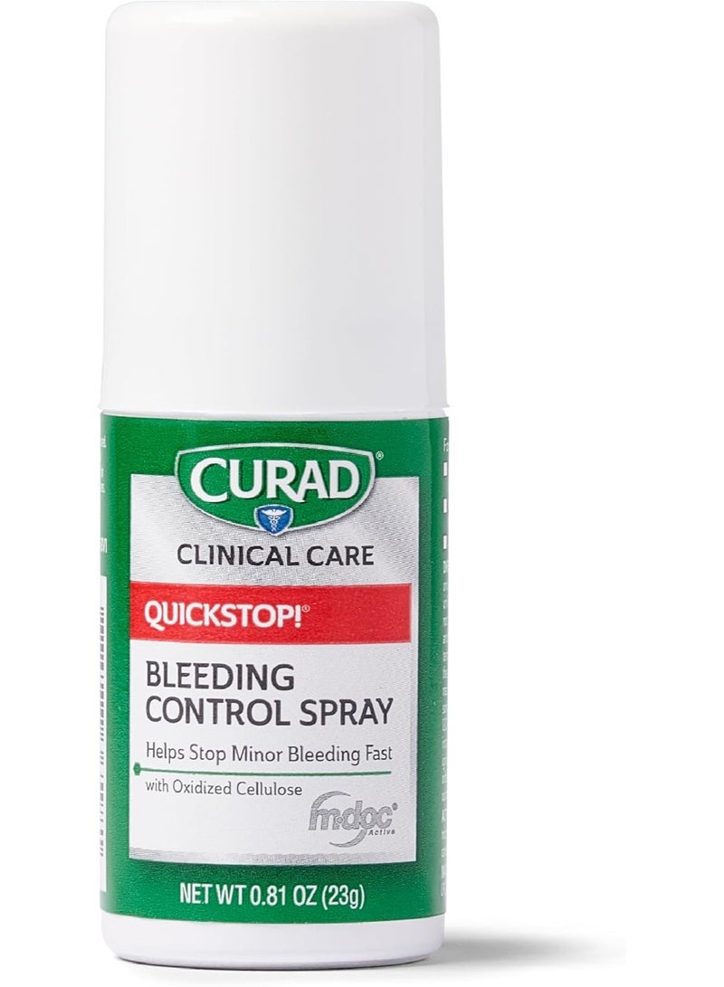 CURAD QuickStop!Â® Bleeding Control Spray | .81oz | Fast-Acting Solution for Persistent Bleeding | For Minor Cuts & Scrapes | 1 Count - Image 1