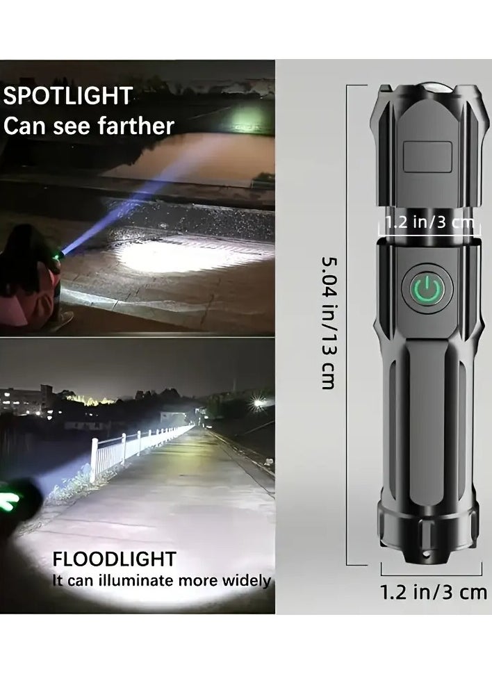 QUALITY - Super Bright Zoomable Flashlight Torch, Portable Multi-Functional, Telescopic Zoom For Outdoor Home Use - Image 1