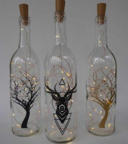 Reyox 20 LED Wine Bottle Cork Lights Copper Wire String Lights 2M Battery Operated Wine Bottle Fairy Lights Bottle IY Christmas Wedding Party Pack of 6 - Image 4