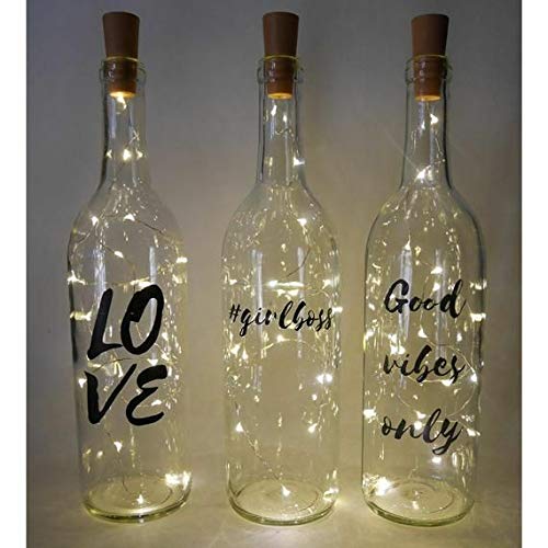 Reyox 20 LED Wine Bottle Cork Lights Copper Wire String Lights 2M Battery Operated Wine Bottle Fairy Lights Bottle IY Christmas Wedding Party Pack of 6 - Image 2