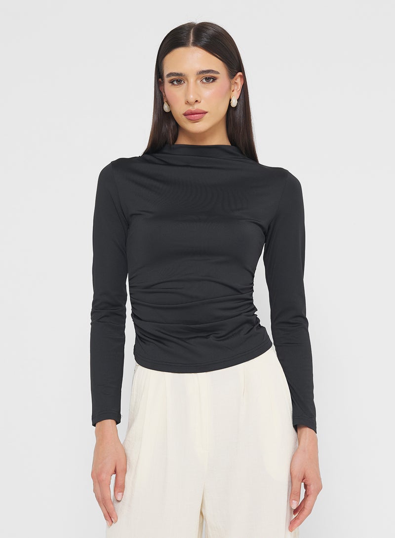 ELLA Ruched Fitted Top - Image 1