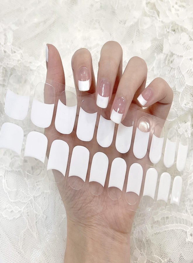 LIFOOST Semi Cured Gel Nail Strips Classic French Clear Transparent - Image 1