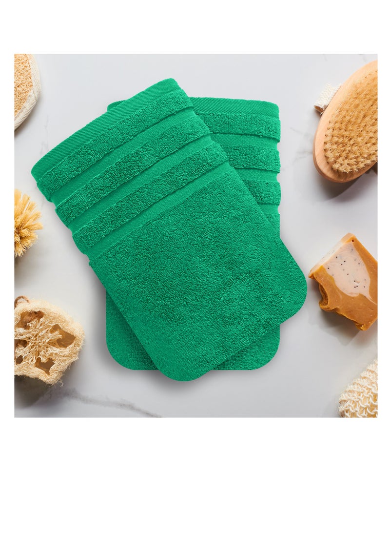 Infinitee Xclusives Infinitee Xclusives Premium Cotton Bath Towels Set of 2, 27 x 54Inches (70 cm x 140 cm) Soft, Highly Absorbent, Quick Dry Towels - Perfect Towels for Bathroom, Gym, Spa & Hotel (Green)  - Image 3