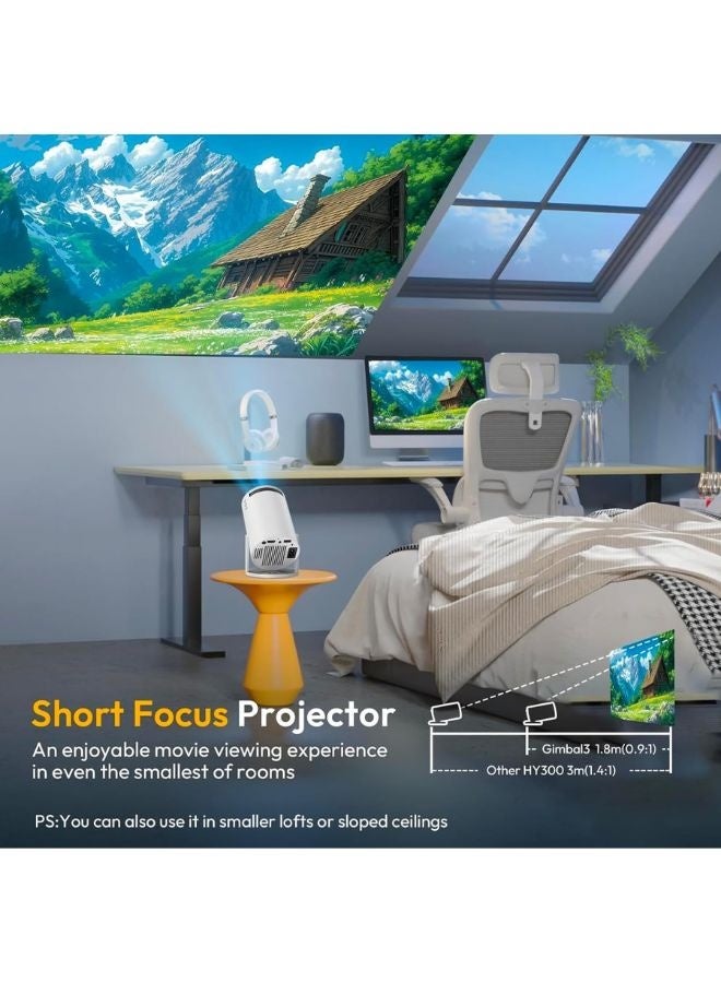 Smartbarry Smartbarry 4K 1080P Mini Projector with WiFi & Bluetooth Portable Premium Android OS Projector, 210° Rotatable Stand, Dust Removal & Heat Dissipation Design - Image 4