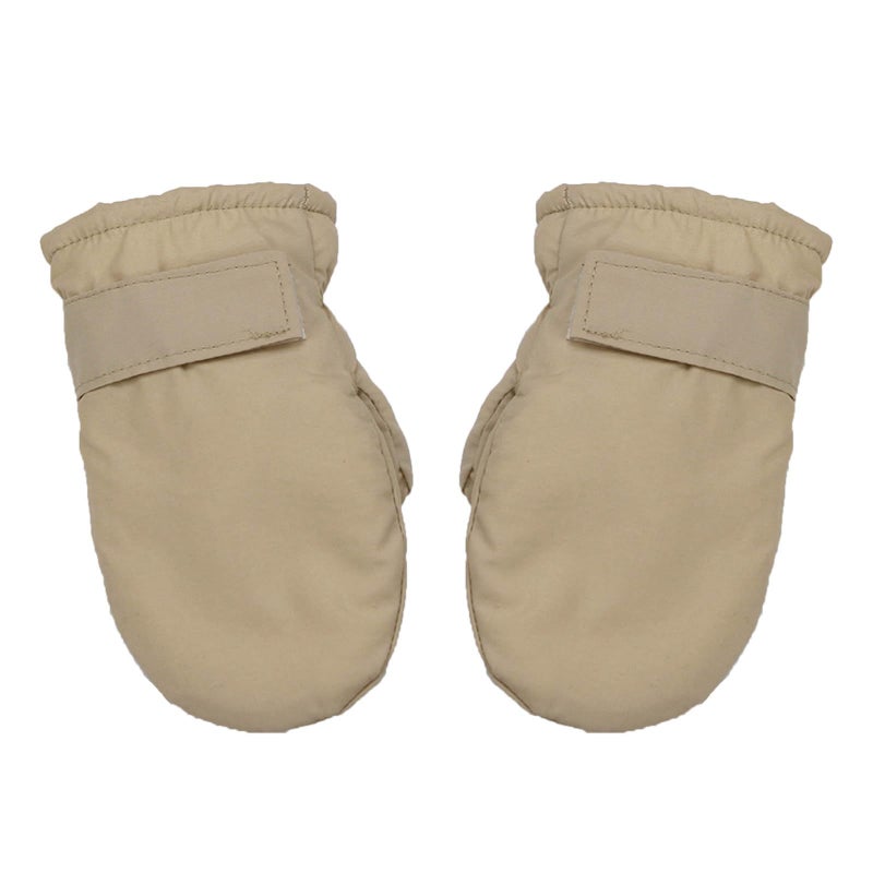 Gray Winter Gloves For Babies Fleece Lining Warm Mittens Solid Color Comfortable Hand Wear - Image 4