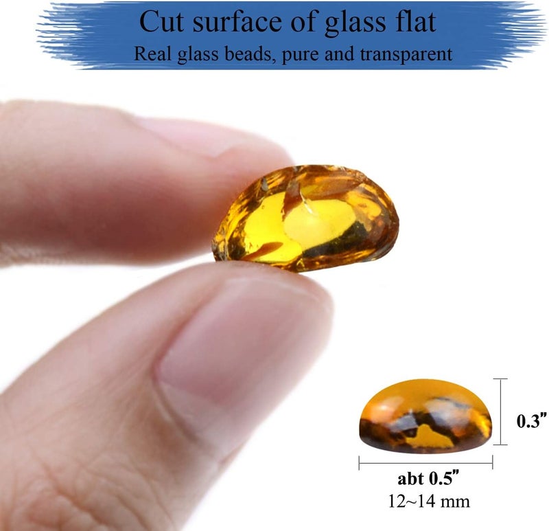 KINGOU Flat Glass Gems/Beads/Stones for Vase Filler, Table Scatter, Games - 1 Lbs (14-16mm, Approx. 5/8") - Image 5