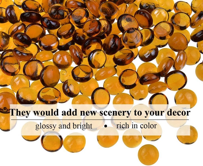 KINGOU Flat Glass Gems/Beads/Stones for Vase Filler, Table Scatter, Games - 1 Lbs (14-16mm, Approx. 5/8") - Image 4