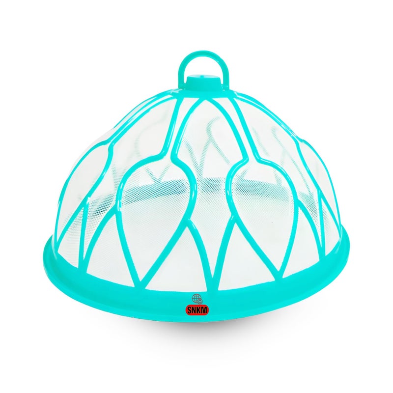 SNKM SNKM Premium Series Plastic Mesh Food Cover Dome with Hanging Hook Big Round Net for Kitchen | Insect Proof Dining Tables Food Covers (Teal Green, Large Size, 32 CM/12.5 Inch, Pack of 1)  - Image 1