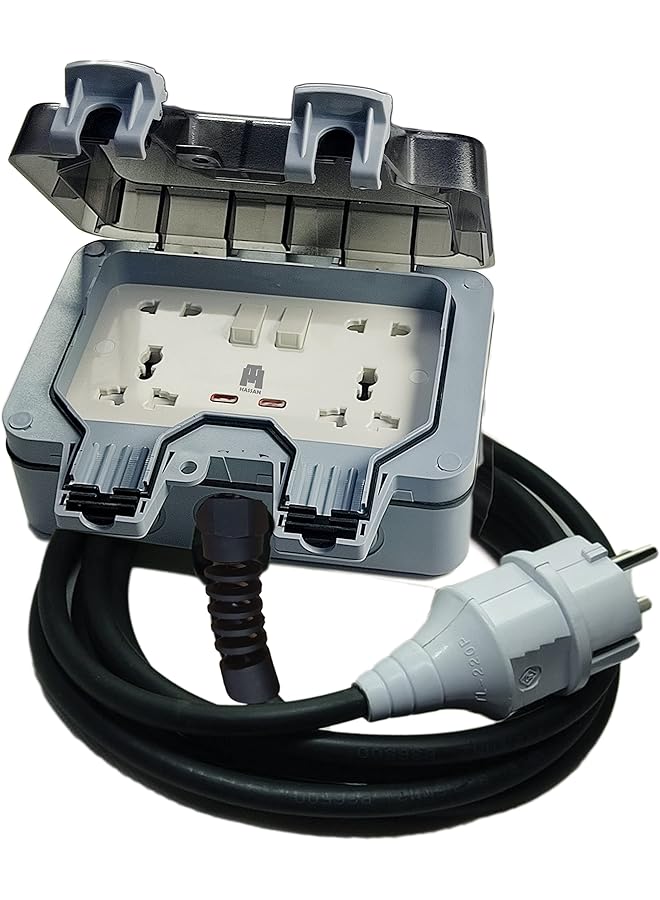 Hassan weatherproof outdoor universal double extension for generator with heavy duty wire (10 meter) - Image 1