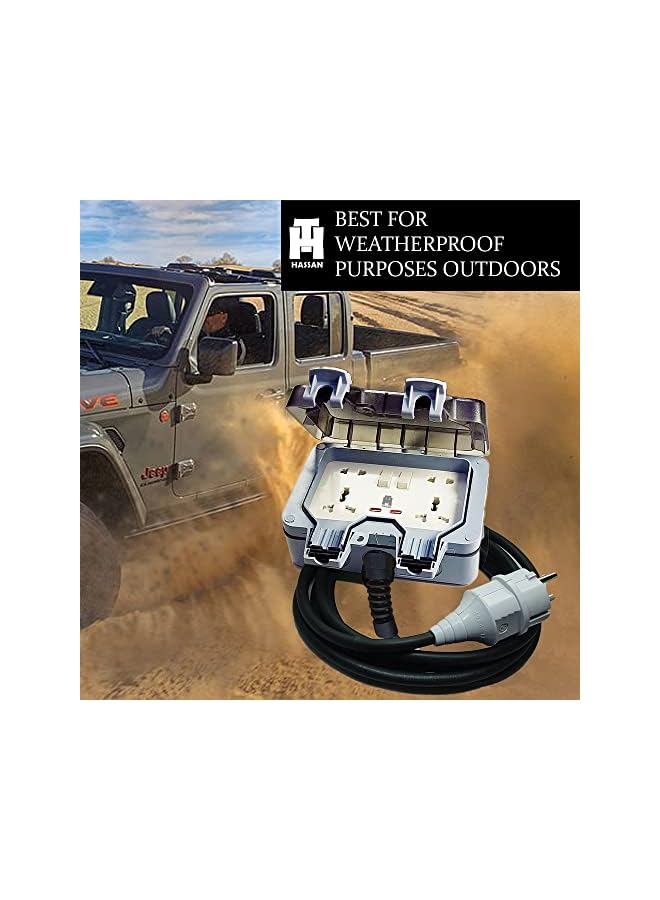 Hassan weatherproof outdoor universal double extension for generator with heavy duty wire (10 meter) - Image 5