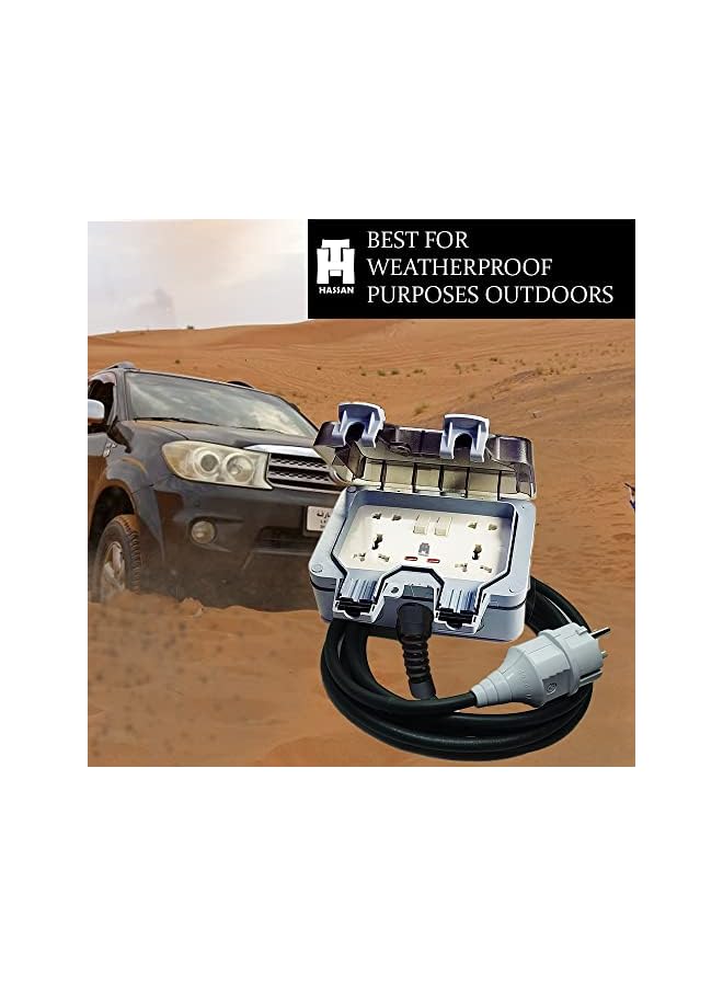 Hassan weatherproof outdoor universal double extension for generator with heavy duty wire (10 meter) - Image 4