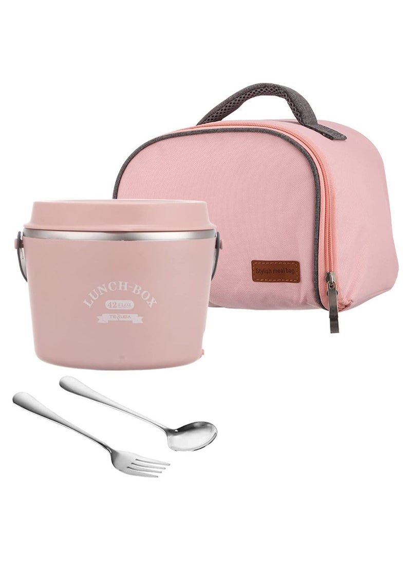 GGEROU Electric Lunch Box with Fork Spoon and Carry Bag,1.2L Electric Stainless Steel Lunch Box Food Container - Image 1