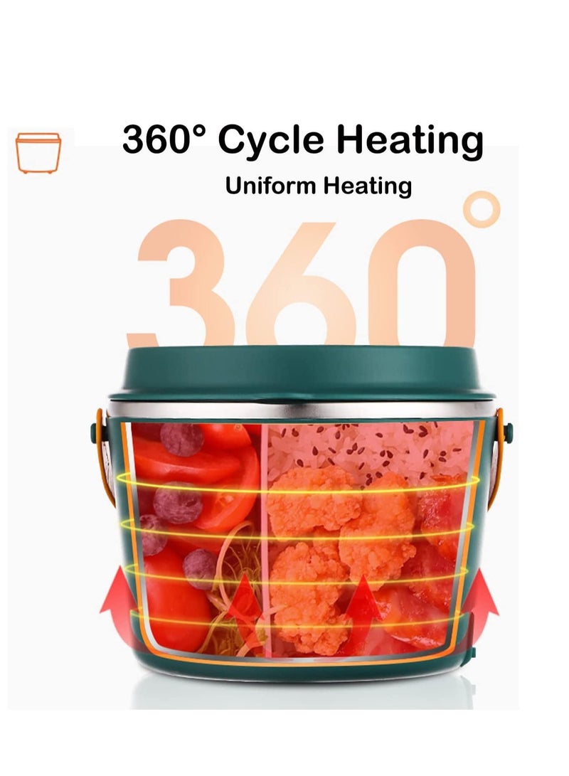 GGEROU Electric Lunch Box with Fork Spoon and Carry Bag,1.2L Electric Stainless Steel Lunch Box Food Container - Image 4