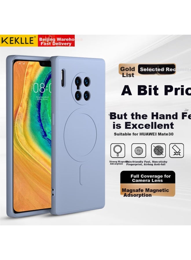 كيكل Keklle غطاء هاتف ملائم للبشرة مع امتصاص مغناطيسي لهواوي Mate30، غطاء حماية لهواوي Mate30، غطاء حماية ناعم بتغطية كاملة من السيليكون السائل الملائم للبشرة مع امتصاص مغناطيسي، Laven - Image 1