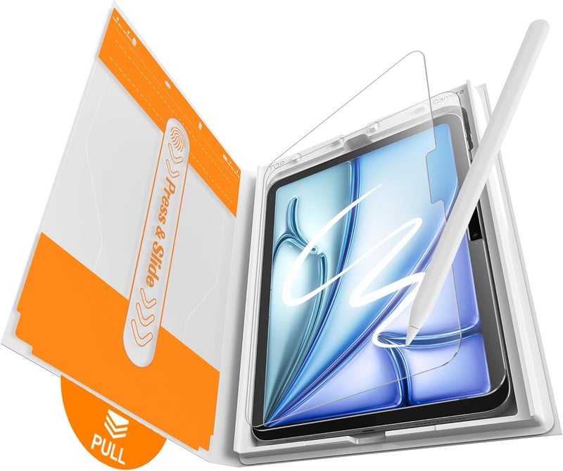 -2 عبوة واقي شاشة بملمس الورق لأجهزة iPad Air مقاس 11 بوصة M4/M3/M2 (2026/2025/2024) – متوافق مع Apple Pencil، زجاج مقسى 9H+، فيلم غير لامع، مقاوم للخدش، خالٍ من الفقاعات، مع صندوق تركيب - Image 1