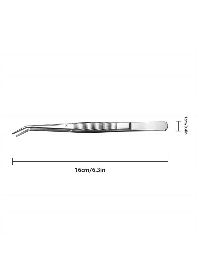 Rolybag Stainless Steel Tweezers, with Curved Serrated Tip Multipurpose Tweezers Sewing Machine Tweezers Forceps for Craft Repairing (5PCS) - Image 4