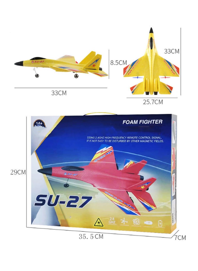 Yellow Remote Control Gravity Glider, Aircraft With Light Bar, Jet Fighter Toy For Beginners To Fly Easily