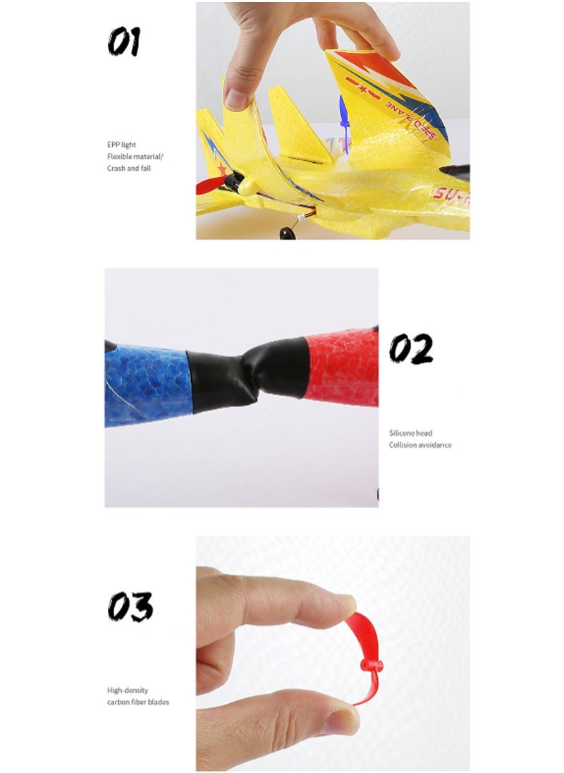 Yellow Remote Control Gravity Glider, Aircraft With Light Bar, Jet Fighter Toy For Beginners To Fly Easily