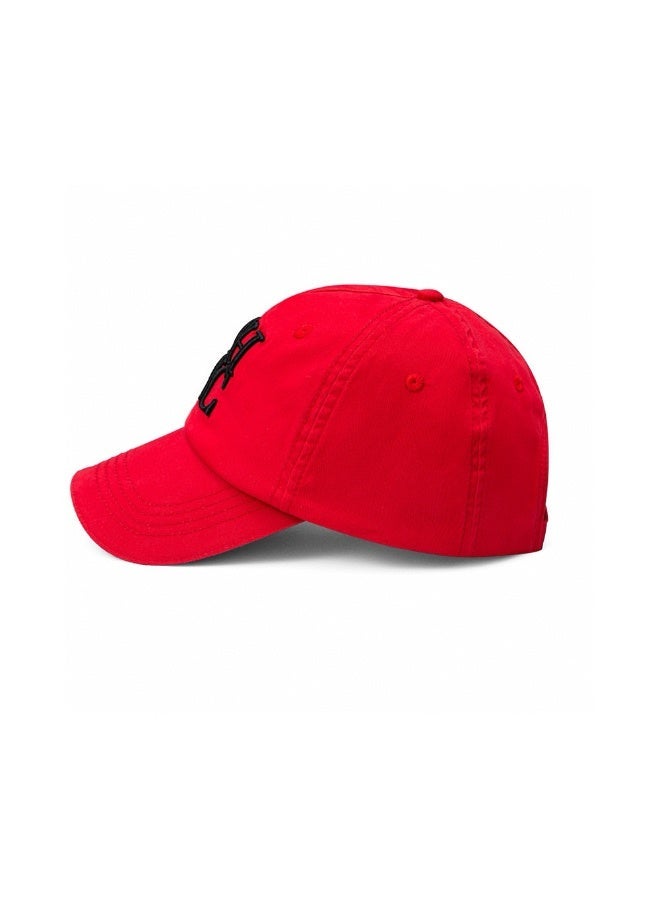 CAROLINA HERRERA Red Unisex Baseball Cap CH Embroidery Luxury Adjustable Sun Protection Lightweight Breathable Comfortable for Daily Wear - Image 2