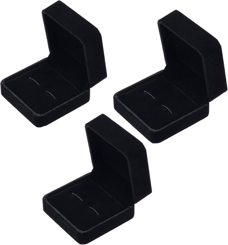Giftop Small Dark Classic Velvet Cufflink Box Case - Image 1