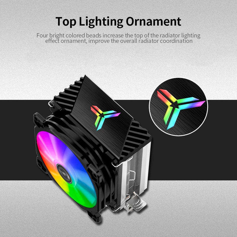 مبرد وحدة المعالجة المركزية LED من جونسبو، مروحة تبريد برمامي تبريد 2، برمام تبريد برجية لمعالج CPU CR-1200، بديل لمنصات Intel LGA1200/Intel 1151/AMD AM4/FM2+ - Image 3