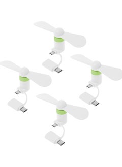 CMGTYYD 4 Pack Mini Cell Phone Fan, 2 in 1 Portable Cellphone Fan Pocket Fan Travel Fans Fast Cooling for Summer Outdoor, for Smartphone Tablet with Micro USB and Type C Interfaces  - Image 1