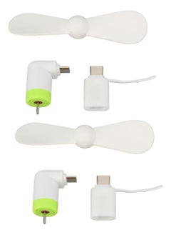 CMGTYYD 4 Pack Mini Cell Phone Fan, 2 in 1 Portable Cellphone Fan Pocket Fan Travel Fans Fast Cooling for Summer Outdoor, for Smartphone Tablet with Micro USB and Type C Interfaces  - Image 4