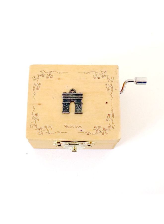 Vintage Small Patch Music Box Metal Wooden Hand Music Box Cute Gift Student Gift Wholesale-Color:Arc De Triomphe  - Image 1