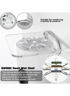 ZVEV 1 PCS Acrylic Floating Wall Shelves for Security Cameras, Baby Monitors and Speakers, Clear No Drill Small Wall Ledges with Cable Clips and Strong Tapes,Easy to Install  - Image 2