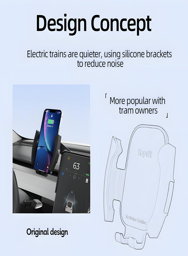 FITALLUS Tesla Model Y Juniper Phone Mount Accessory 2025-2026，Model 3 Phone Holder Highland (2024+)| Next-Gen | Slim Dock | Enhanced Grip - Image 3