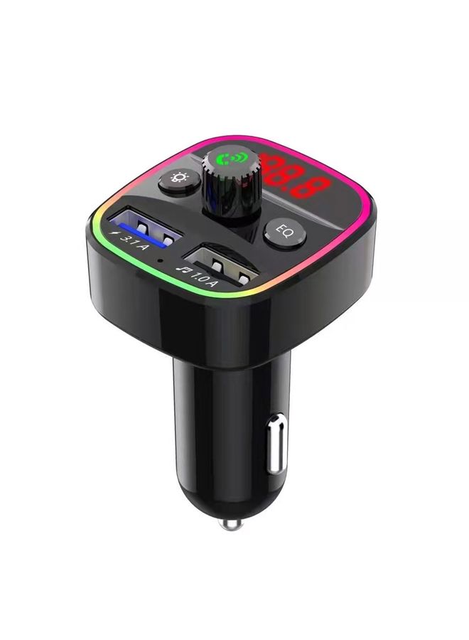 بيوينتي Q3 3.1A USB+PD Bluetooth Car Charger Car FM Transmitter Colorful Lighting - Image 1