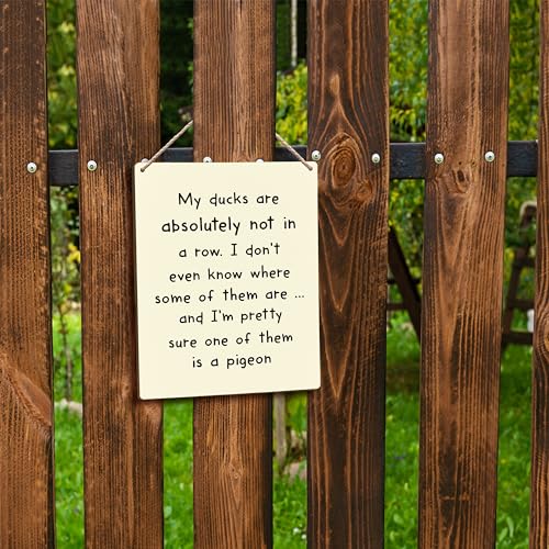 FUGWN My Ducks are Absolutely Not in a Row Hanging Wooden Signs 8x10, Funny Sarcastic Humor Home Bedroom Living Room Office Wall Decor, Funny Quotes Humorous Home Decor Gifts for Coworkers Women Men - Image 5