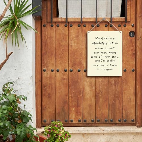 FUGWN My Ducks are Absolutely Not in a Row Hanging Wooden Signs 8x10, Funny Sarcastic Humor Home Bedroom Living Room Office Wall Decor, Funny Quotes Humorous Home Decor Gifts for Coworkers Women Men - Image 3