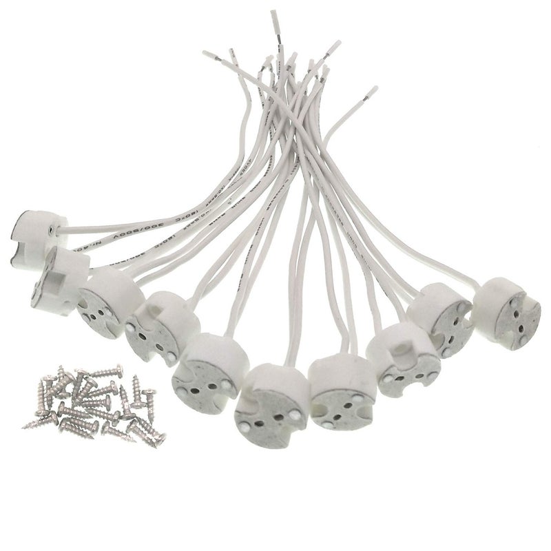 Mr16 Socket10 Pack 2 Pin Halogen Mr16 Lamp Holder Gu53 Socket GY635 Ceramic Lamp Holder with M3 Clearance Hole Fixings