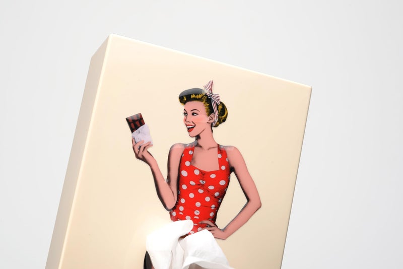 PLAYABLE ART Flying SkirtÂ® Tissue Box - The Original Award-Winning Lady Skirt Design, Resin Pop Art, Weighted Metal Base, Made in Korea, Premium Gifts & Novelty Home Decor by Spextrum (Sweet) - Image 4
