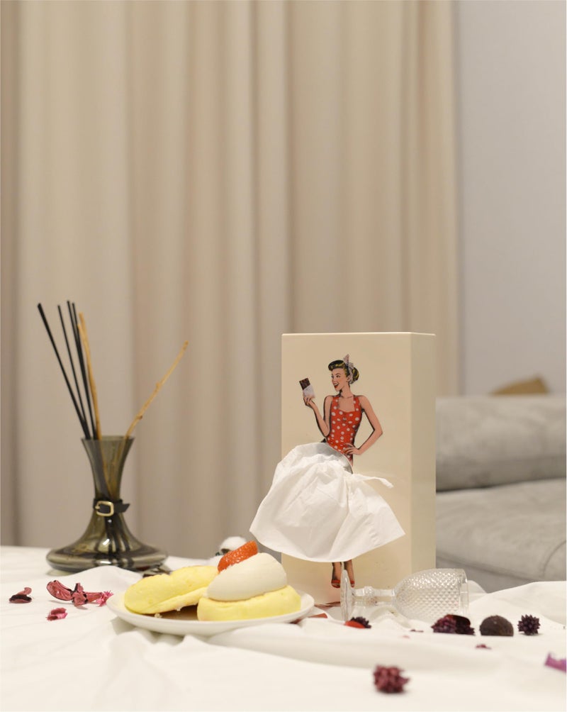 PLAYABLE ART Flying SkirtÂ® Tissue Box - The Original Award-Winning Lady Skirt Design, Resin Pop Art, Weighted Metal Base, Made in Korea, Premium Gifts & Novelty Home Decor by Spextrum (Sweet) - Image 3